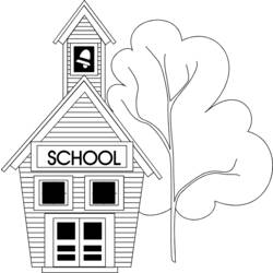 Dibujo para colorear: Escuela (Edificios y Arquitectura) #66896 - Dibujos para Colorear e Imprimir Gratis