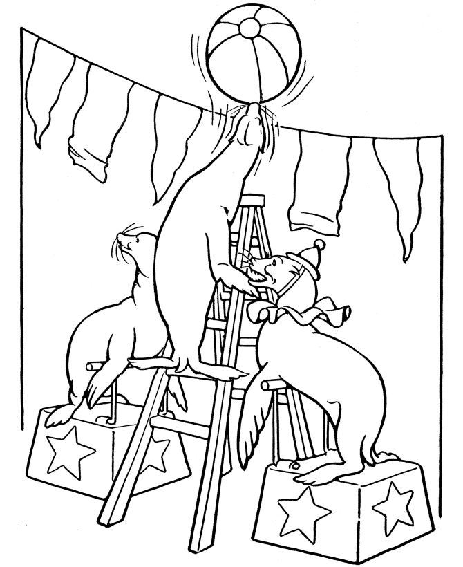 Dibujo para colorear: Animales de circo (Animales) #20823 - Dibujos para Colorear e Imprimir Gratis