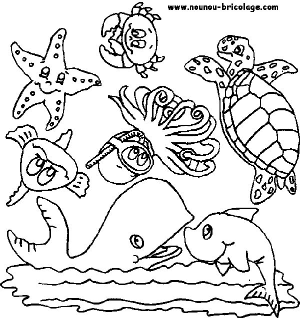 Dibujo para colorear: Animales marinos (Animales) #22007 - Dibujos para Colorear e Imprimir Gratis