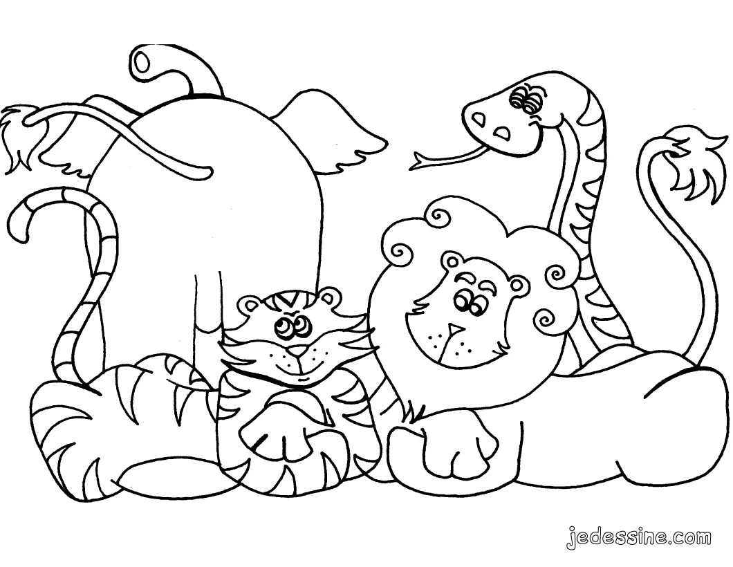 Dibujo para colorear: Animales salvajes / de la selva (Animales) #21085 - Dibujos para Colorear e Imprimir Gratis