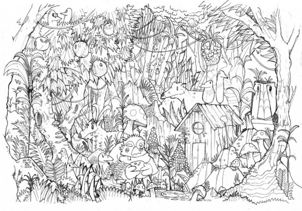 Dibujo para colorear: Animales salvajes / de la selva (Animales) #21245 - Dibujos para Colorear e Imprimir Gratis