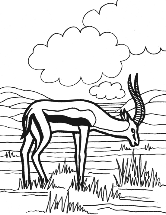 Dibujo para colorear: Antílope (Animales) #22608 - Dibujos para Colorear e Imprimir Gratis
