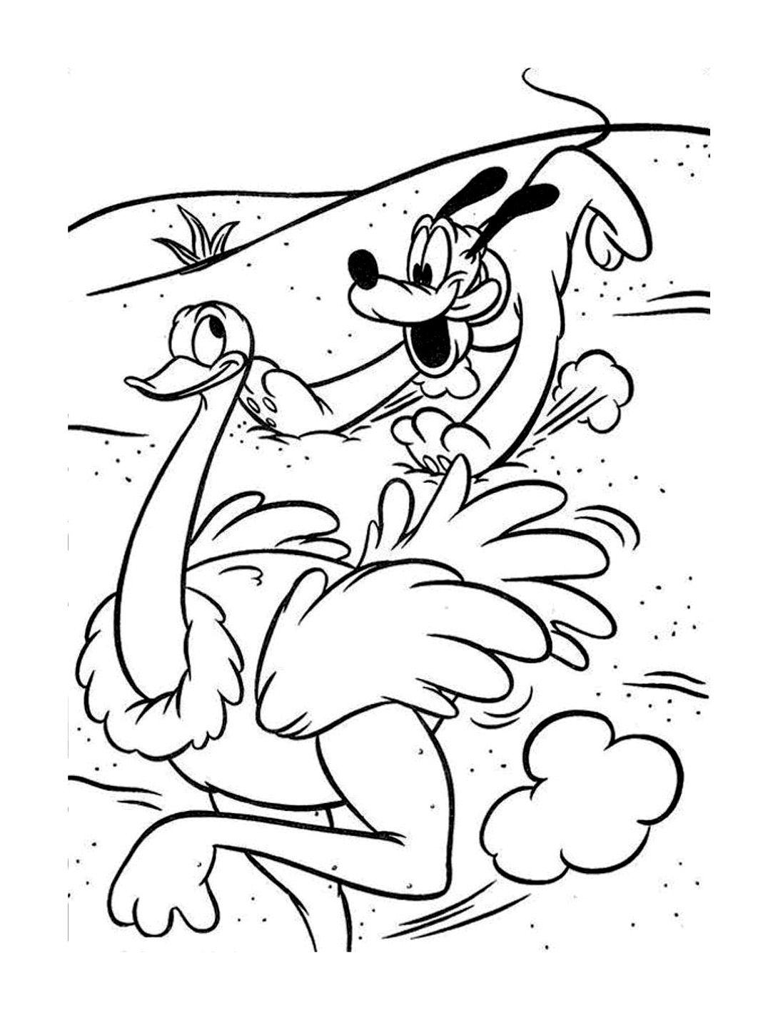 Dibujo para colorear: Avestruz (Animales) #708 - Dibujos para Colorear e Imprimir Gratis