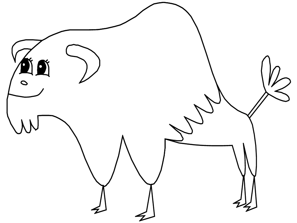 Dibujo para colorear: Bisonte (Animales) #1198 - Dibujos para Colorear e Imprimir Gratis