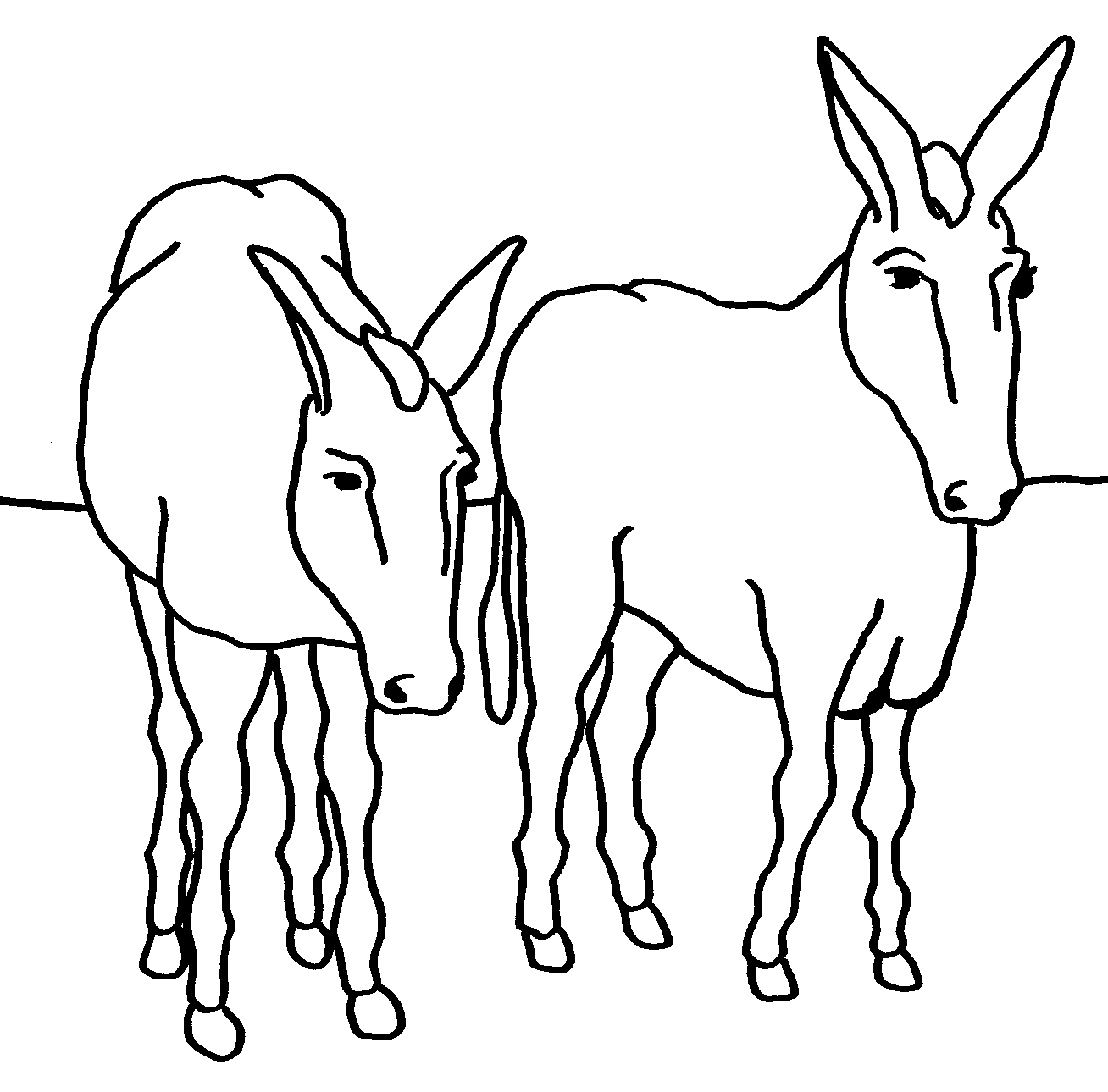 Dibujo para colorear: Burro (Animales) #538 - Dibujos para Colorear e Imprimir Gratis