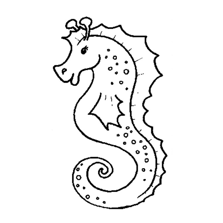 Dibujo para colorear: Caballito de mar (Animales) #18594 - Dibujos para Colorear e Imprimir Gratis