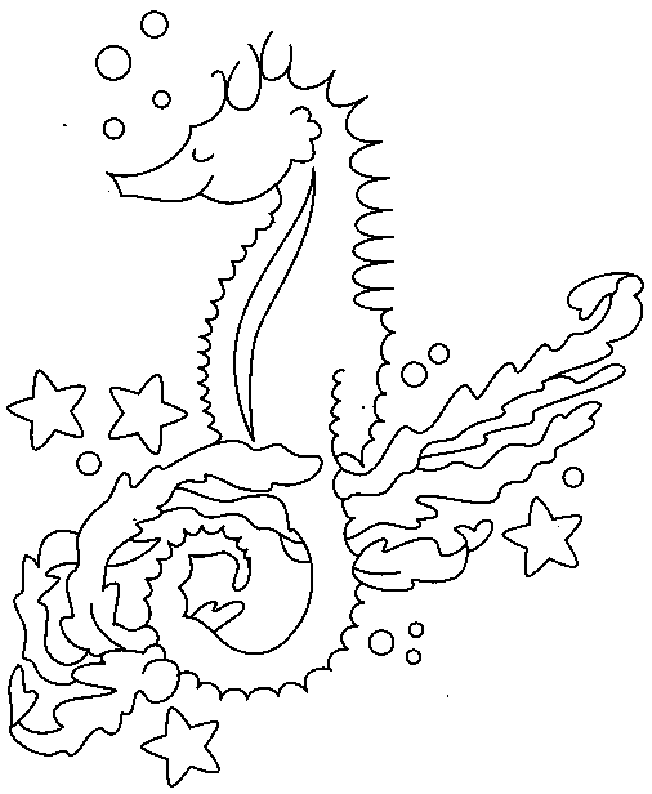 Dibujo para colorear: Caballito de mar (Animales) #18620 - Dibujos para Colorear e Imprimir Gratis