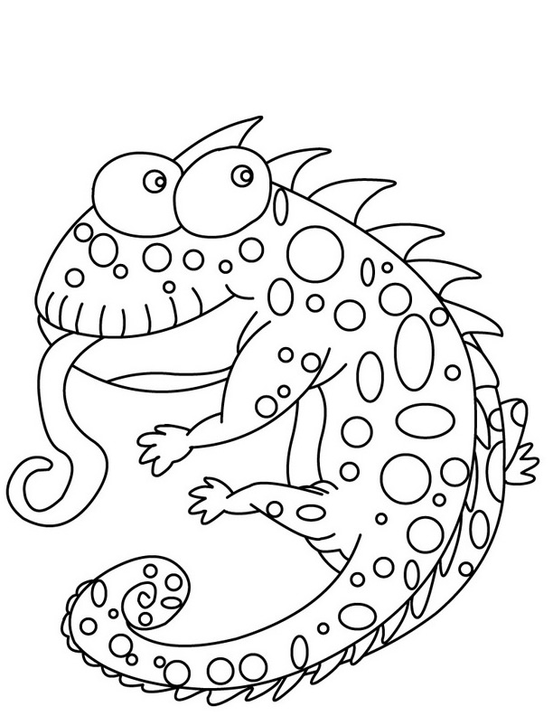 Dibujo para colorear: Camaleón (Animales) #1403 - Dibujos para Colorear e Imprimir Gratis