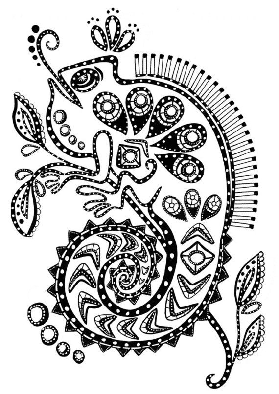Dibujo para colorear: Camaleón (Animales) #1415 - Dibujos para Colorear e Imprimir Gratis