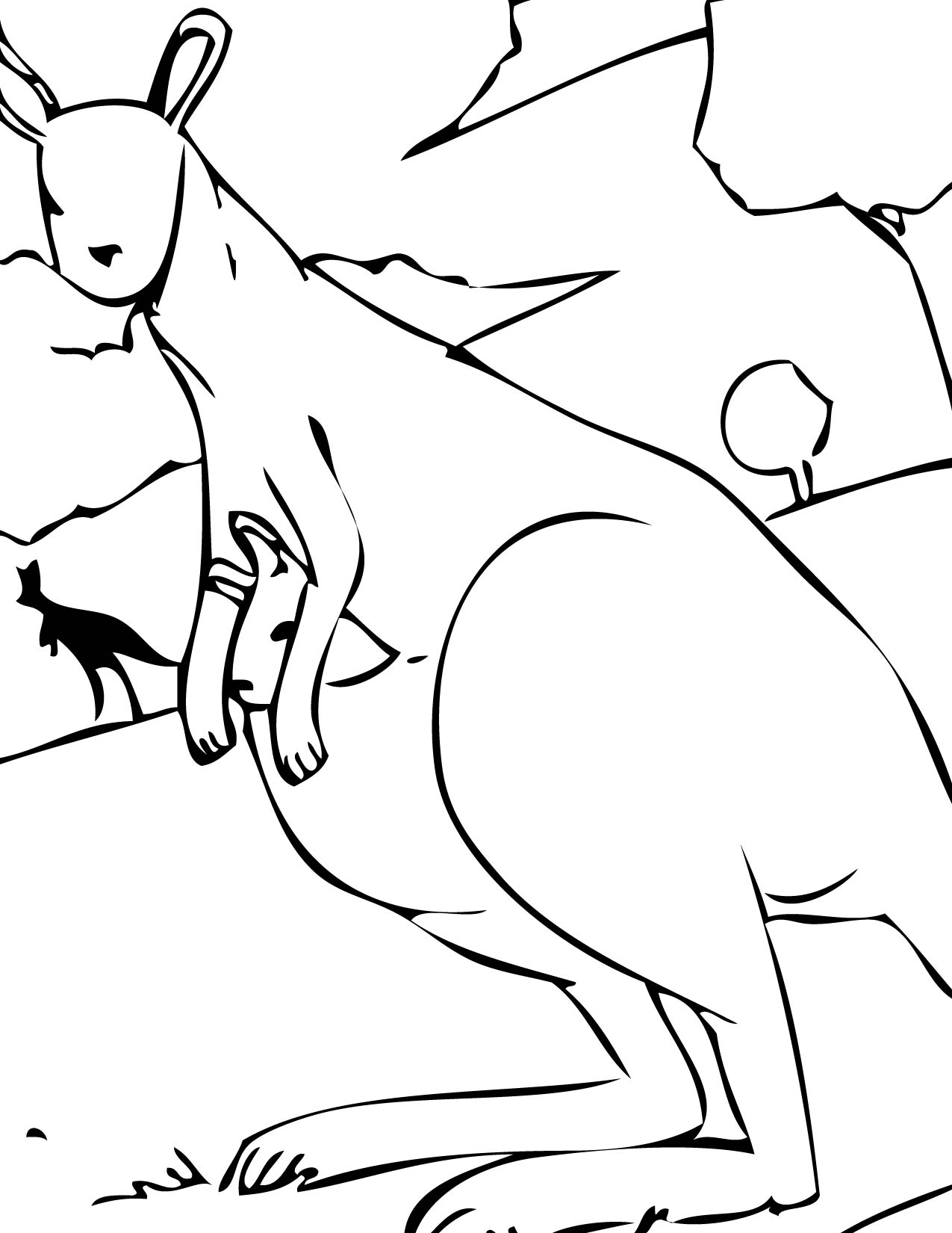 Dibujo para colorear: Canguro (Animales) #9119 - Dibujos para Colorear e Imprimir Gratis