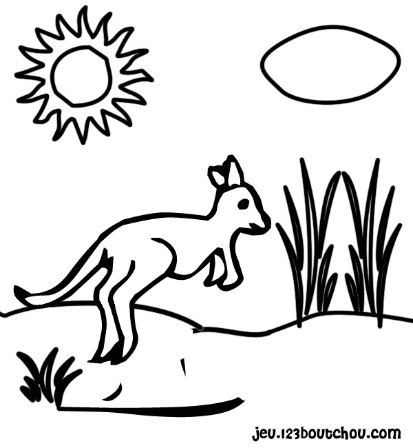 Dibujo para colorear: Canguro (Animales) #9127 - Dibujos para Colorear e Imprimir Gratis