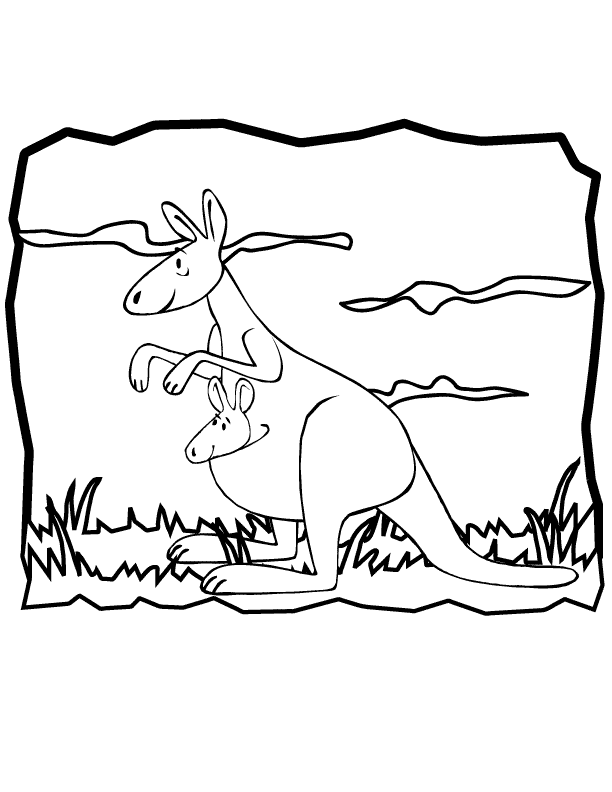 Dibujo para colorear: Canguro (Animales) #9251 - Dibujos para Colorear e Imprimir Gratis