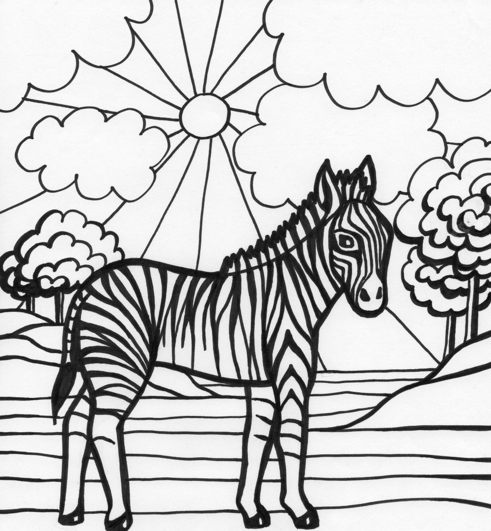 Dibujo para colorear: Cebra (Animales) #13079 - Dibujos para Colorear e Imprimir Gratis