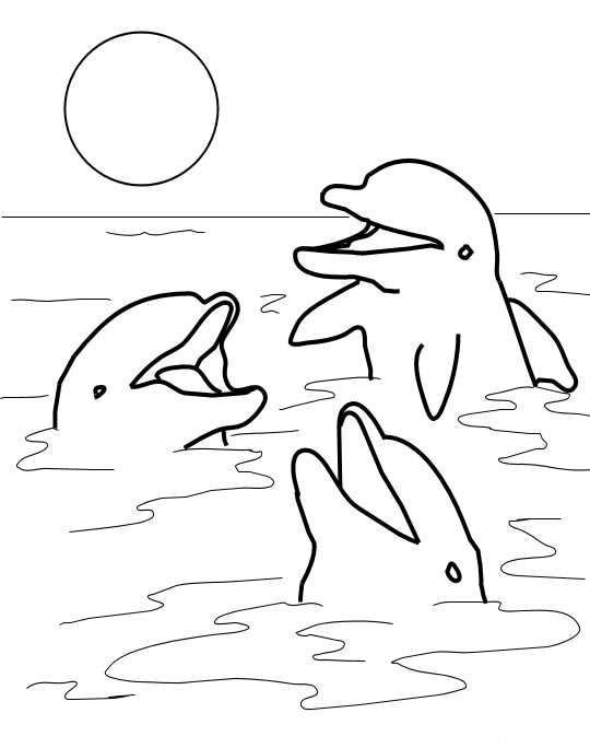 Dibujo para colorear: Delfín (Animales) #5104 - Dibujos para Colorear e Imprimir Gratis