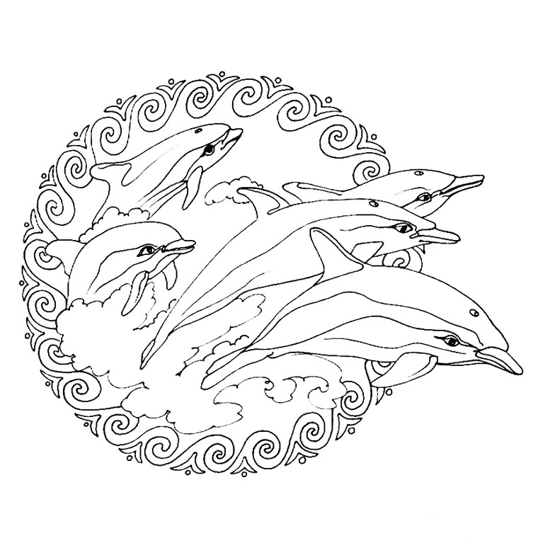 Dibujo para colorear: Delfín (Animales) #5141 - Dibujos para Colorear e Imprimir Gratis