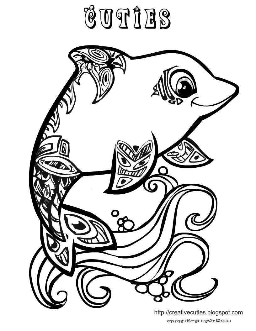 Dibujo para colorear: Delfín (Animales) #5158 - Dibujos para Colorear e Imprimir Gratis