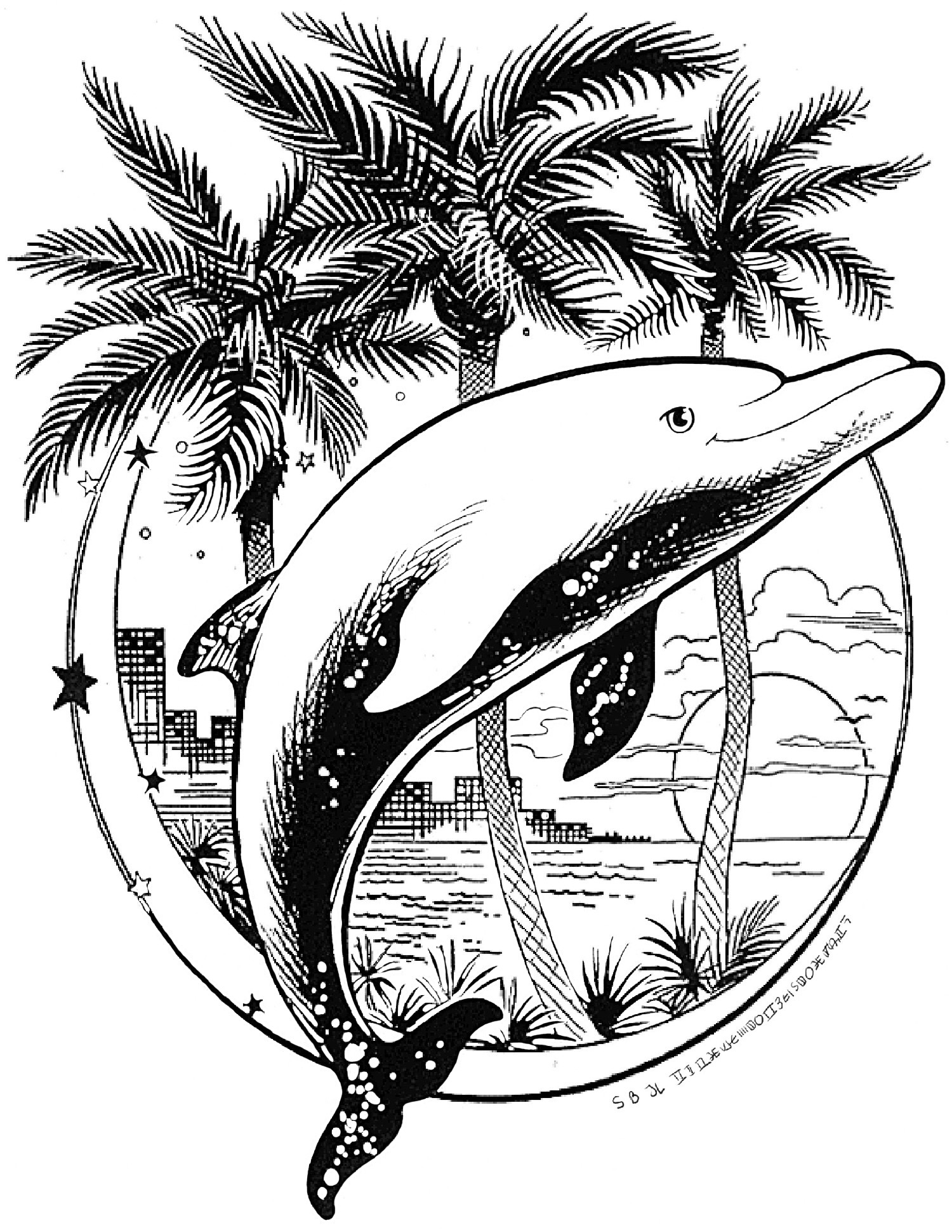 Dibujo para colorear: Delfín (Animales) #5234 - Dibujos para Colorear e Imprimir Gratis