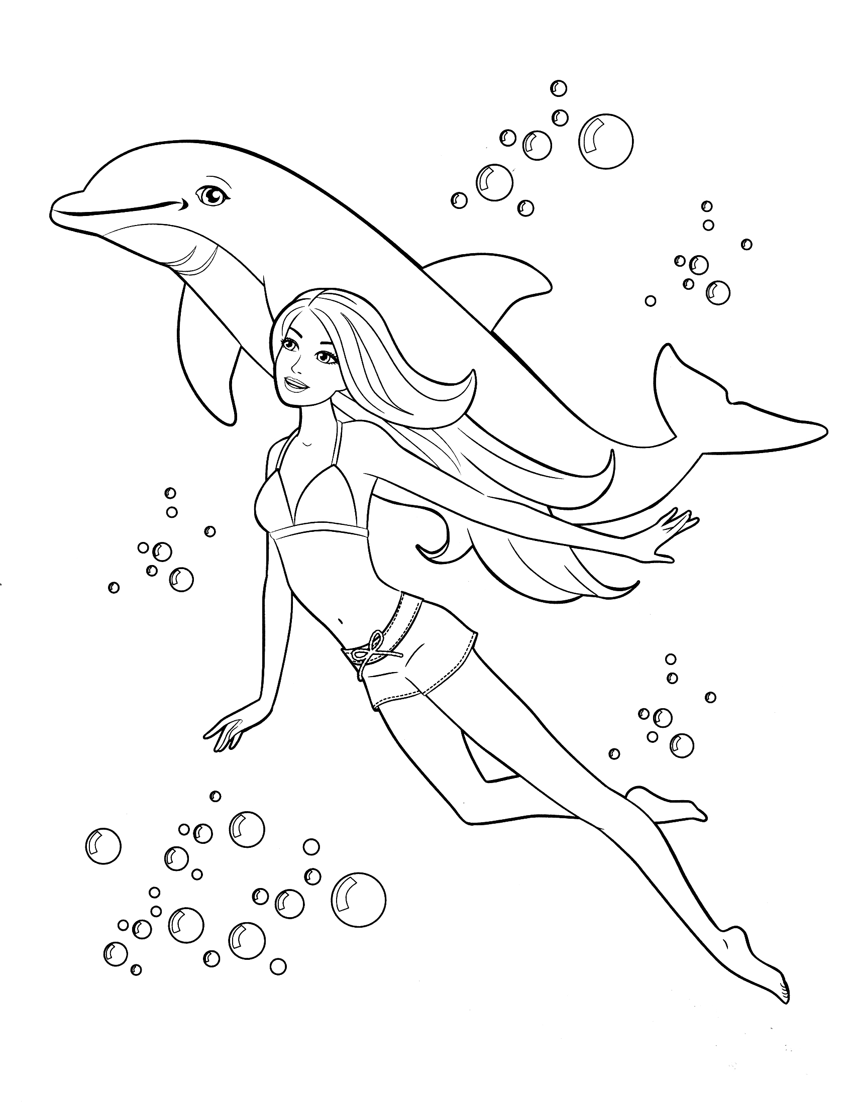 Dibujo para colorear: Delfín (Animales) #5261 - Dibujos para Colorear e Imprimir Gratis