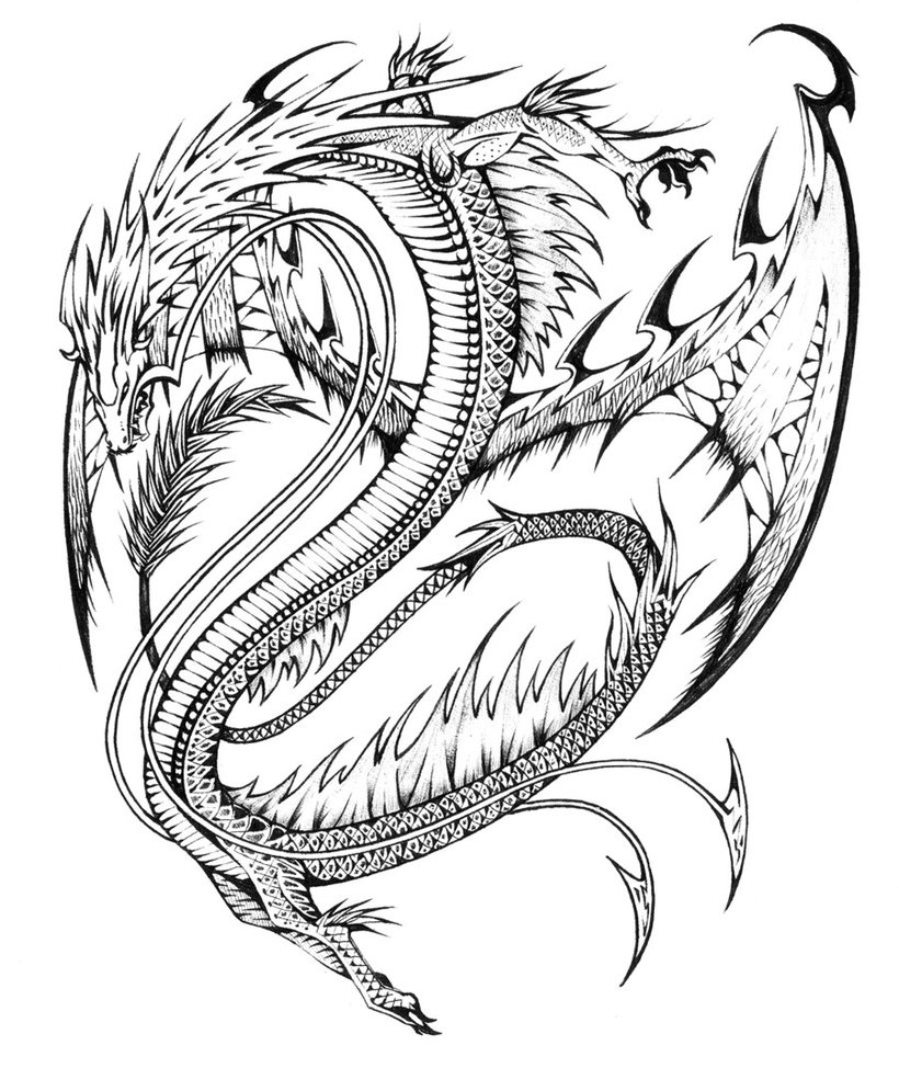 Dibujo para colorear: Dragón (Animales) #5709 - Dibujos para Colorear e Imprimir Gratis