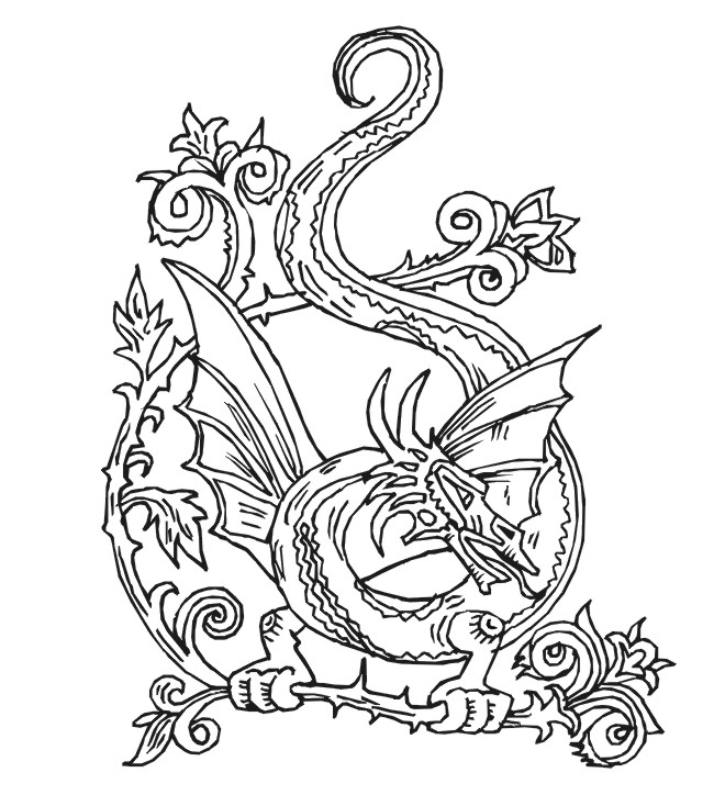 Dibujo para colorear: Dragón (Animales) #5715 - Dibujos para Colorear e Imprimir Gratis