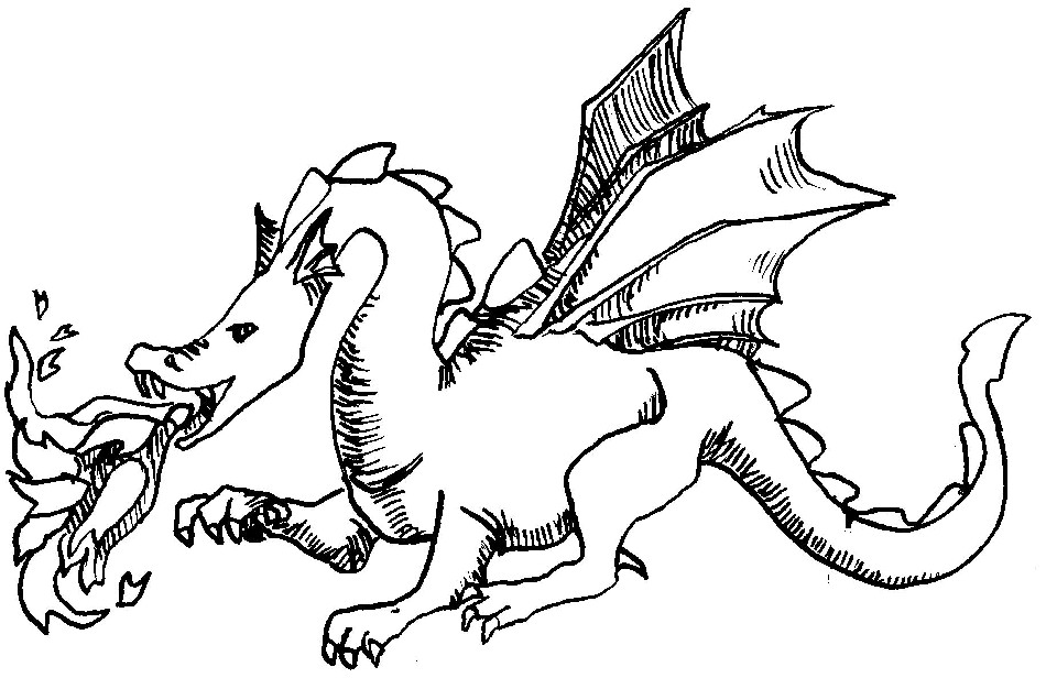 Dibujo para colorear: Dragón (Animales) #5719 - Dibujos para Colorear e Imprimir Gratis