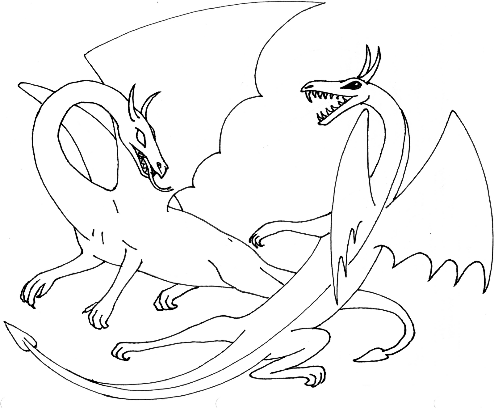 Dibujo para colorear: Dragón (Animales) #5726 - Dibujos para Colorear e Imprimir Gratis