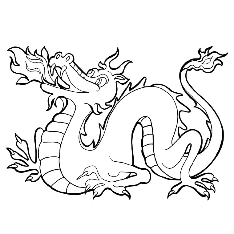 Dibujo para colorear: Dragón (Animales) #5727 - Dibujos para Colorear e Imprimir Gratis
