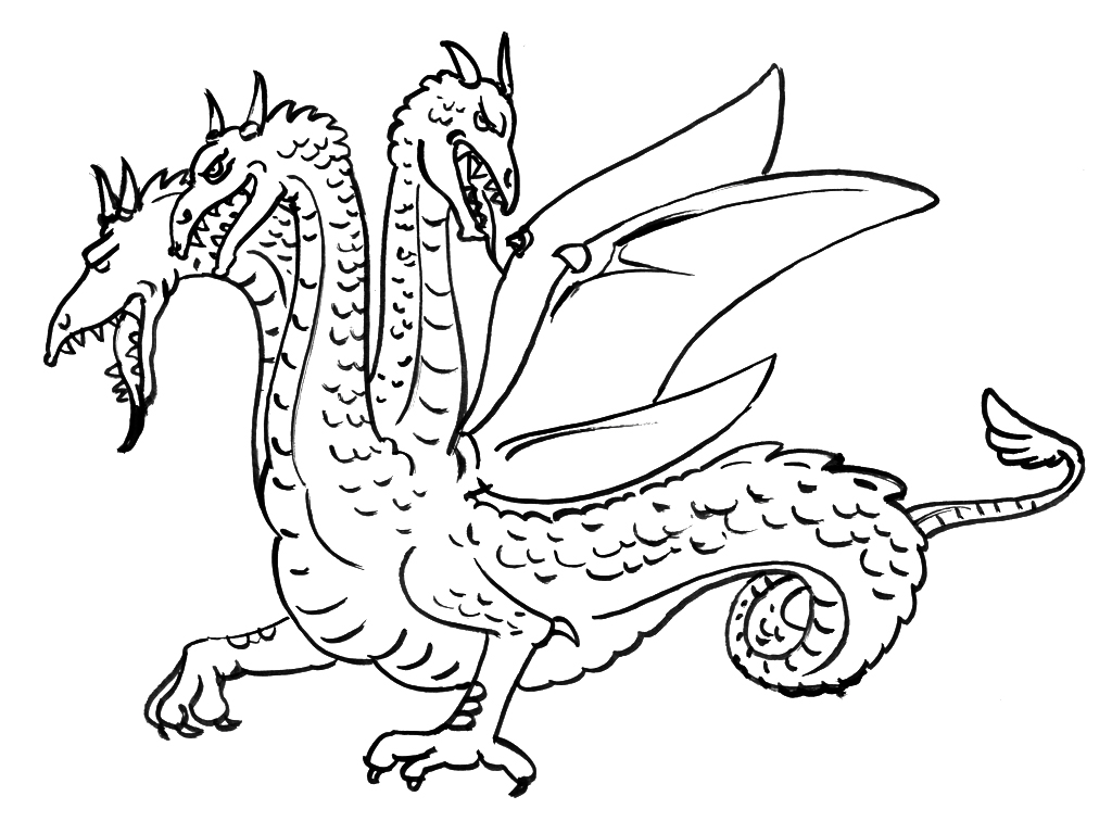 Dibujo para colorear: Dragón (Animales) #5750 - Dibujos para Colorear e Imprimir Gratis