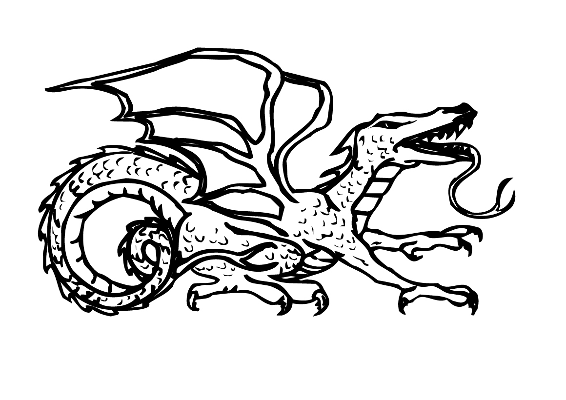 Dibujo para colorear: Dragón (Animales) #5779 - Dibujos para Colorear e Imprimir Gratis
