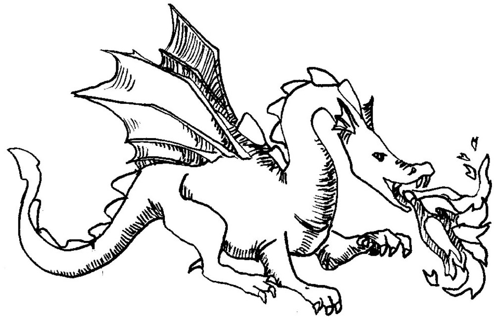 Dibujo para colorear: Dragón (Animales) #5787 - Dibujos para Colorear e Imprimir Gratis