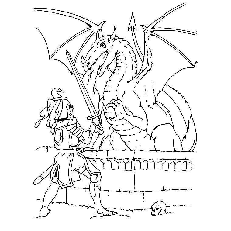Dibujo para colorear: Dragón (Animales) #5818 - Dibujos para Colorear e Imprimir Gratis
