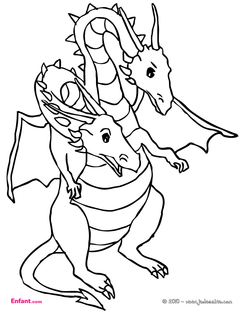 Dibujo para colorear: Dragón (Animales) #5841 - Dibujos para Colorear e Imprimir Gratis