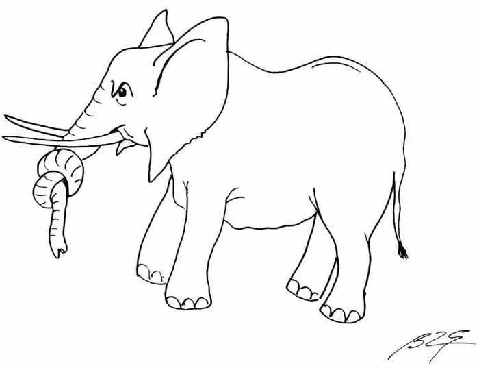 Dibujo para colorear: Elefante (Animales) #6373 - Dibujos para Colorear e Imprimir Gratis
