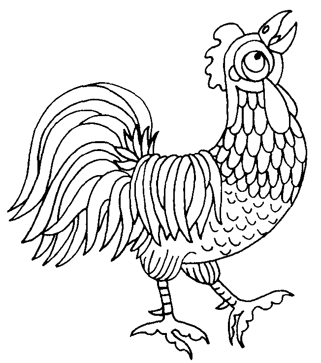 Dibujo para colorear: Gallo (Animales) #4109 - Dibujos para Colorear e Imprimir Gratis