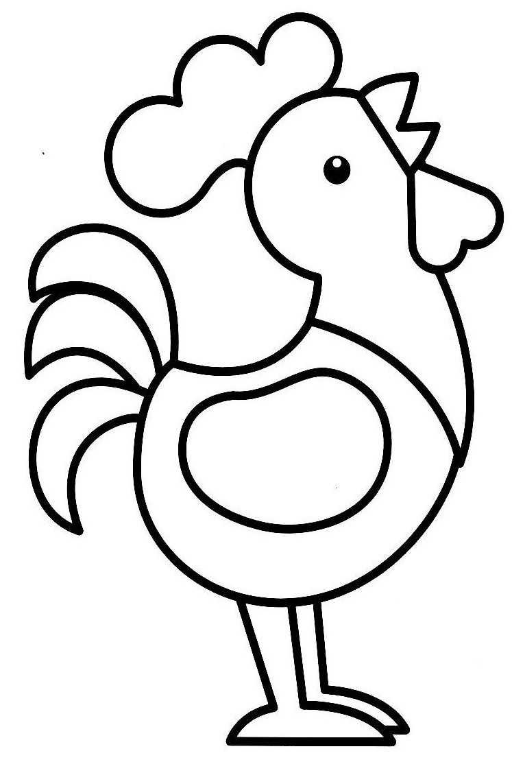 Dibujo para colorear: Gallo (Animales) #4115 - Dibujos para Colorear e Imprimir Gratis