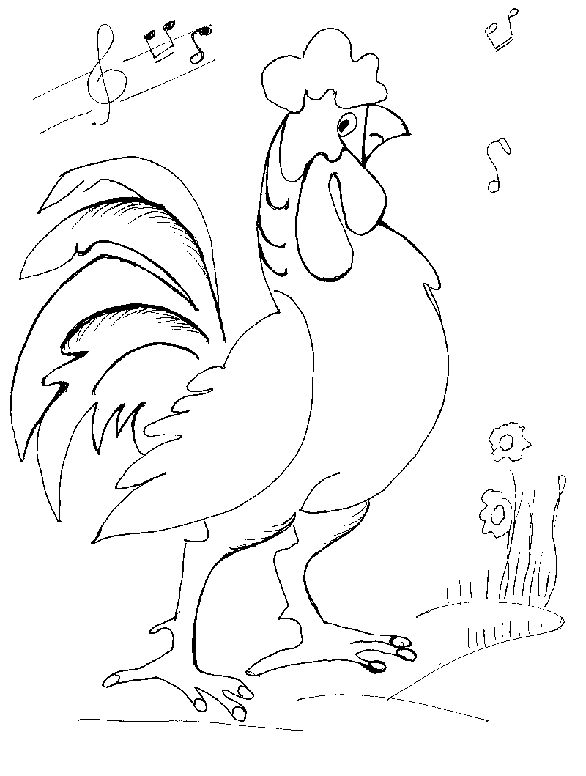 Dibujo para colorear: Gallo (Animales) #4121 - Dibujos para Colorear e Imprimir Gratis