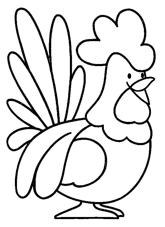 Dibujo para colorear: Gallo (Animales) #4122 - Dibujos para Colorear e Imprimir Gratis
