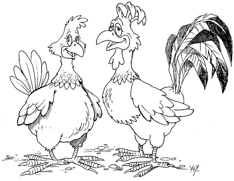 Dibujo para colorear: Gallo (Animales) #4140 - Dibujos para Colorear e Imprimir Gratis