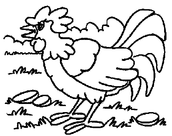 Dibujo para colorear: Gallo (Animales) #4151 - Dibujos para Colorear e Imprimir Gratis