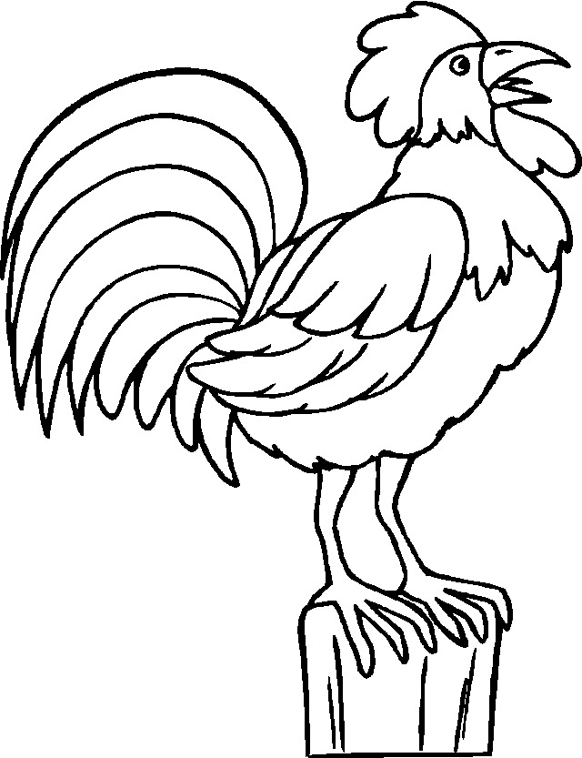 Dibujo para colorear: Gallo (Animales) #4172 - Dibujos para Colorear e Imprimir Gratis