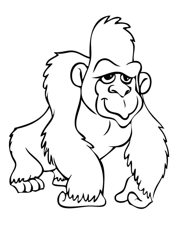 Dibujo para colorear: Gorila (Animales) #7427 - Dibujos para Colorear e Imprimir Gratis