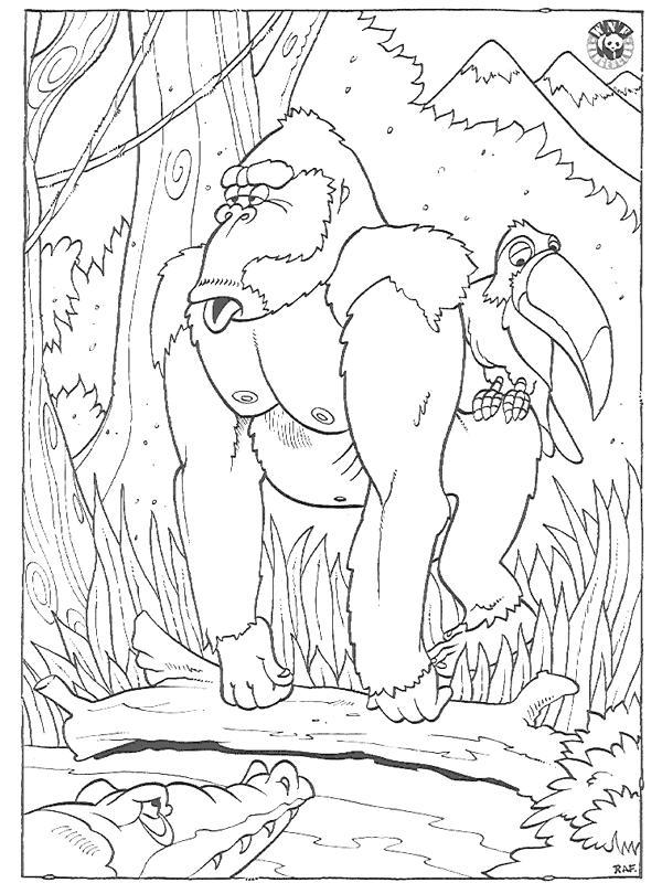 Dibujo para colorear: Gorila (Animales) #7432 - Dibujos para Colorear e Imprimir Gratis