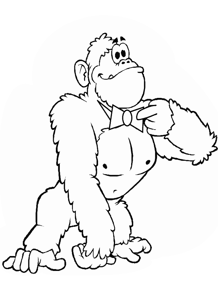 Dibujo para colorear: Gorila (Animales) #7435 - Dibujos para Colorear e Imprimir Gratis