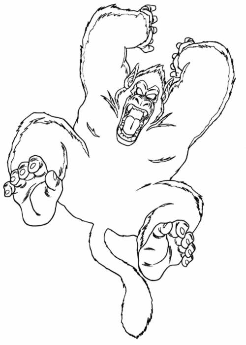Dibujo para colorear: Gorila (Animales) #7437 - Dibujos para Colorear e Imprimir Gratis