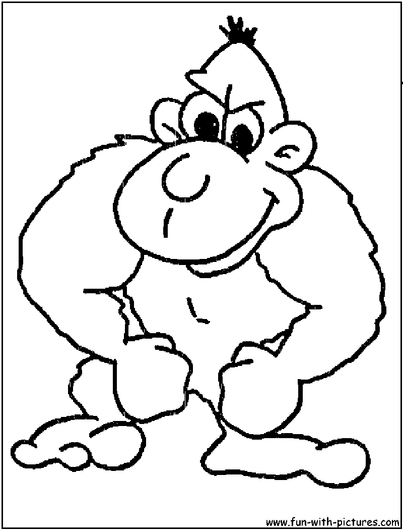 Dibujo para colorear: Gorila (Animales) #7439 - Dibujos para Colorear e Imprimir Gratis
