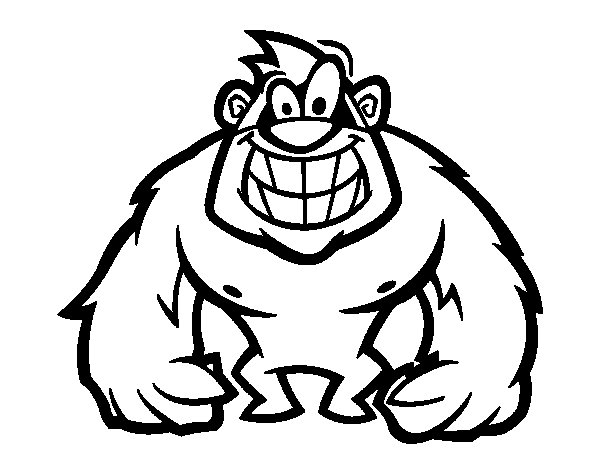 Dibujo para colorear: Gorila (Animales) #7454 - Dibujos para Colorear e Imprimir Gratis