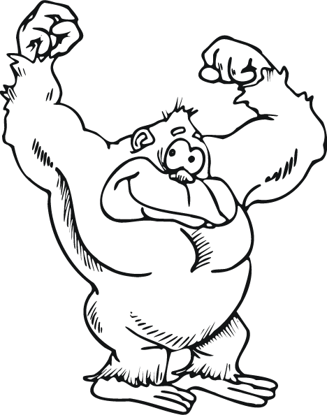 Dibujo para colorear: Gorila (Animales) #7468 - Dibujos para Colorear e Imprimir Gratis