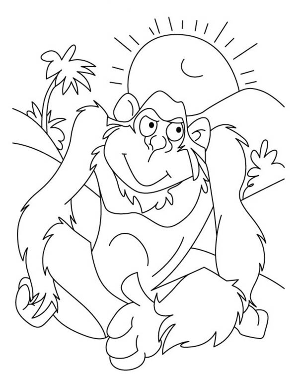 Dibujo para colorear: Gorila (Animales) #7473 - Dibujos para Colorear e Imprimir Gratis
