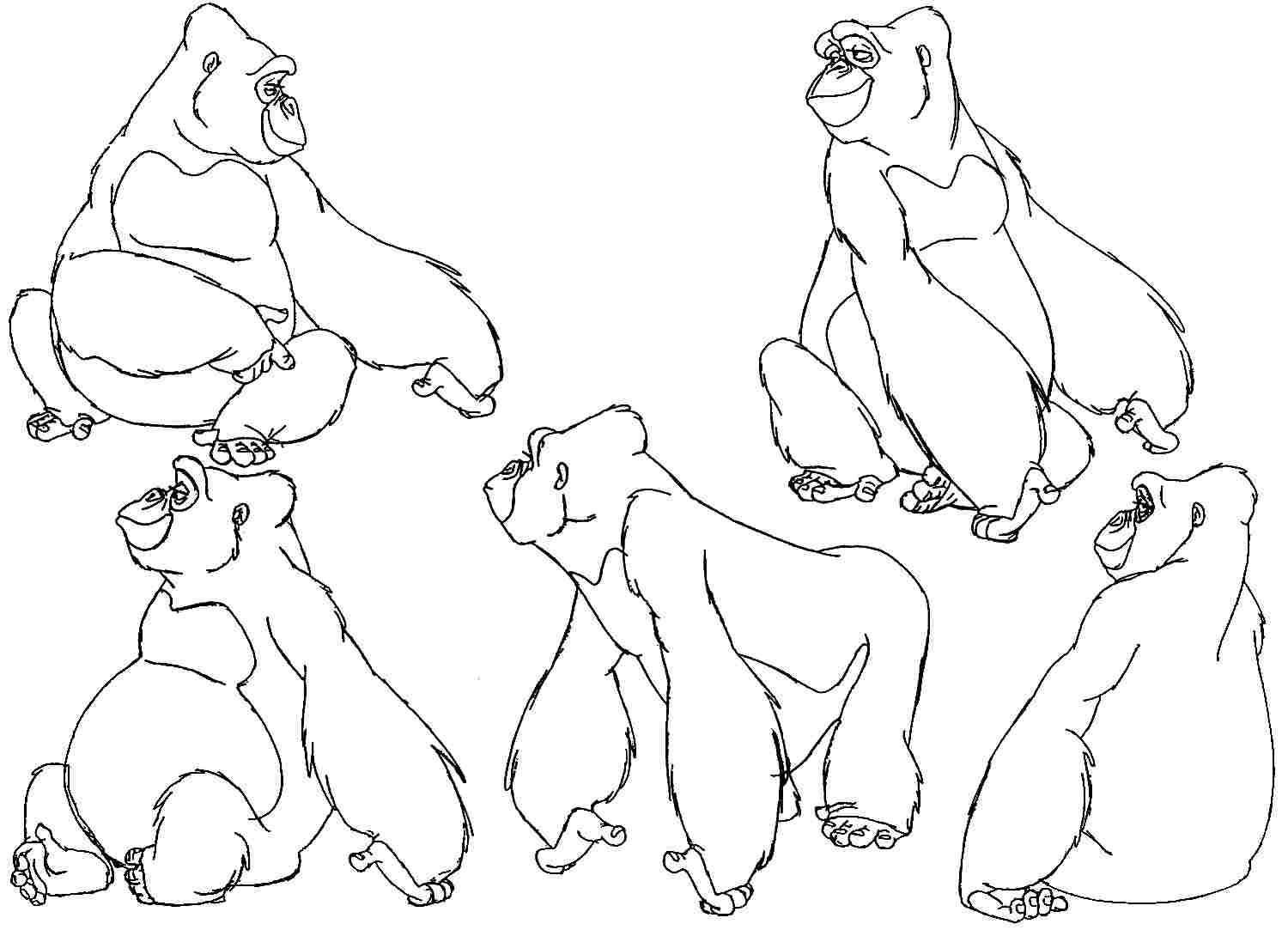 Dibujo para colorear: Gorila (Animales) #7496 - Dibujos para Colorear e Imprimir Gratis