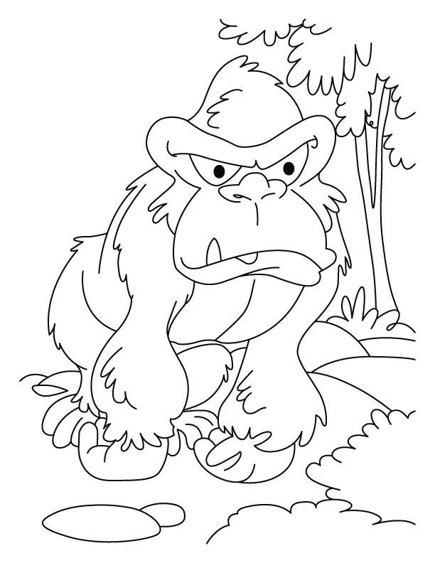 Dibujo para colorear: Gorila (Animales) #7516 - Dibujos para Colorear e Imprimir Gratis